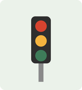 Traffic Light Vector Illustration - Flat Design Icon