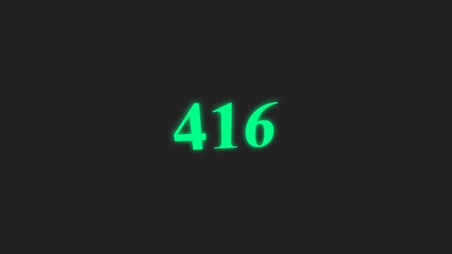 Digital green glowing numbers increasing in value with a subtle three dimensional perspective tilt
