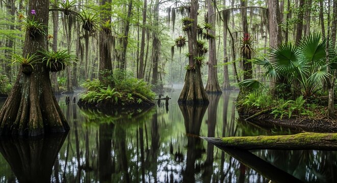 Swamp forest landscape
