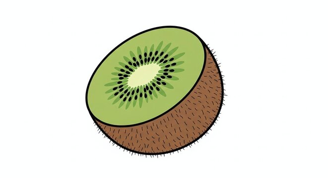 Fresh sliced kiwi fruit on wooden surface.