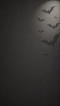 Moody Halloween background for Instagram story with flying bat shadows on dark grey wall.