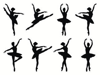 Ballerina dancing ballet silhouette