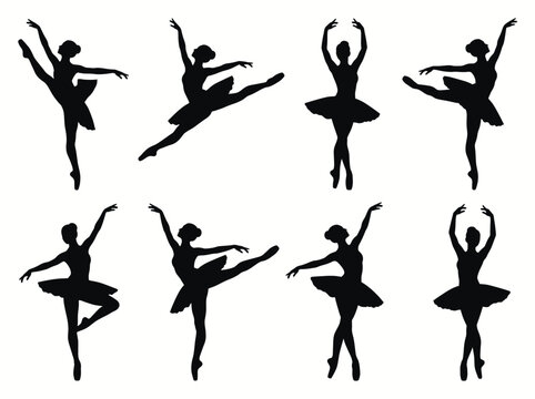 Ballerina dancing ballet silhouette