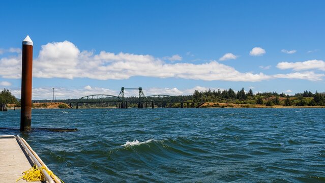 Bullards Bridge across the Coquille River near Bullards Beach State Park, Oregon