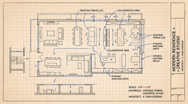 Modern architectural floorplan