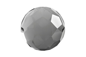 Fototapeta premium Faceted smoky gray crystal sphere isolated on transparent background