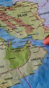 Map of the Strait of Hormuz, Persian Gulf, and Gulf of Oman