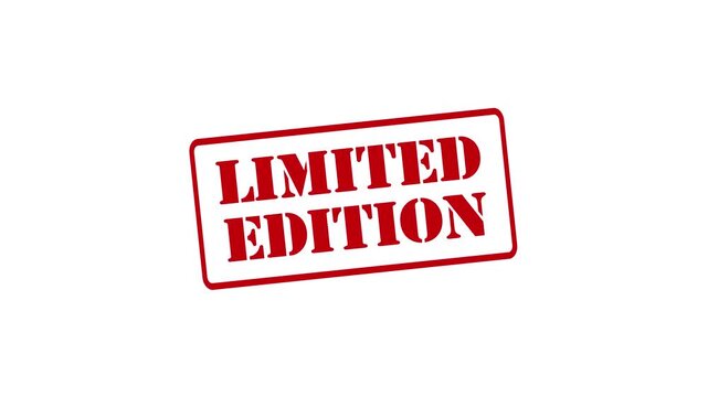 "LIMITED EDITION" text animation for marketing, sales, and intro videos; transparent background, 4K video.