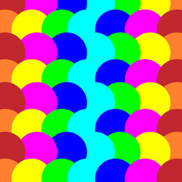 Vibrant Symmetrical Pattern of Colorful Overlapping Semi Circles