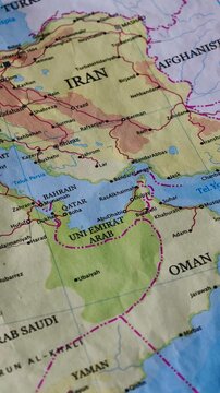Map of the Strait of Hormuz, Persian Gulf, and Gulf of Oman