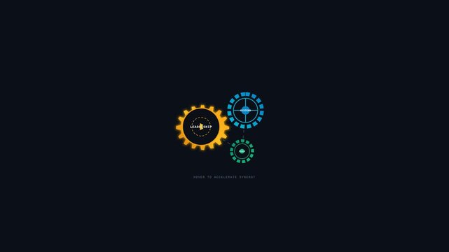 Abstract Rotating Mechanical Gear Animation Concept for Corporate Business Strategy and Development