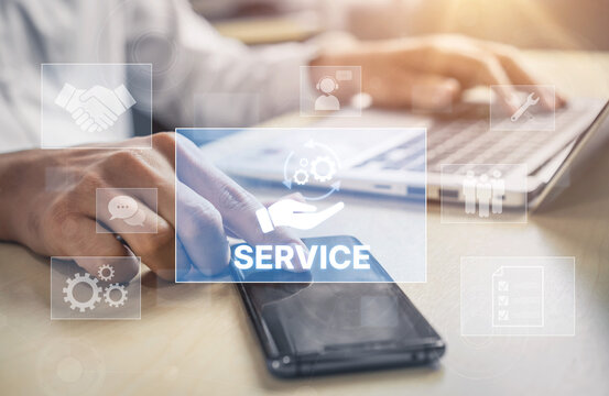 Customer service and support workflow with cooperation, communication, maintenance, and checklist icons for efficient service operation and user satisfaction Vouch
