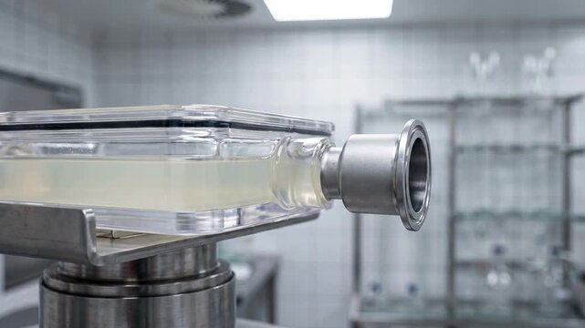 Precision Fermentation Bioreactor with Clear Liquid in Laboratory