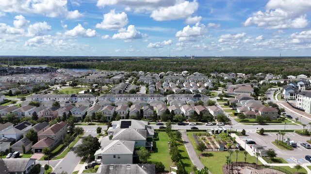 New homes and apartments located in the Lake Nona region of Orlando in Orange County, Florida. 