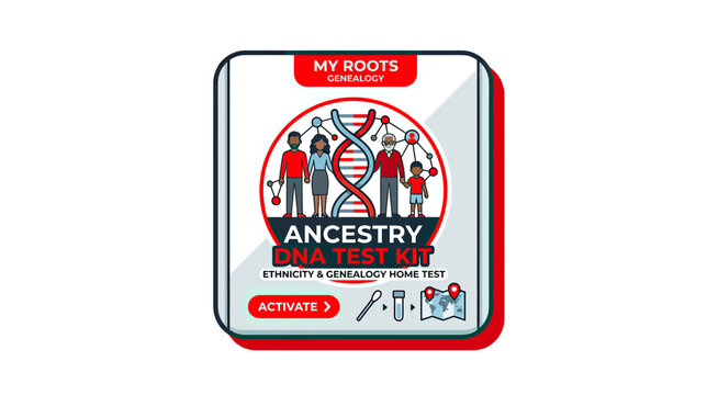 Genealogy DNA Test Kit with Family and DNA Helix