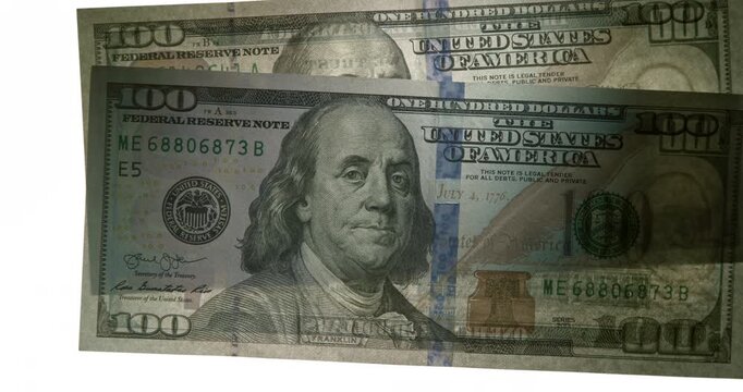 Close-Up of US Dollar Banknotes Exchanged as Bribe in Dramatic Light