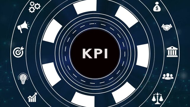 Kpi key performance indicator concept background graphic digital motion animation.