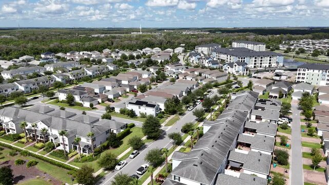 New homes and apartments in the Lake Nona region of Orlando in Orange County, Florida.