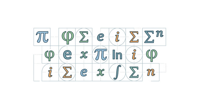 Mathematical Symbols and Greek Letters Pattern Design