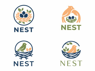 Fototapeta premium Nest logo vector illustration