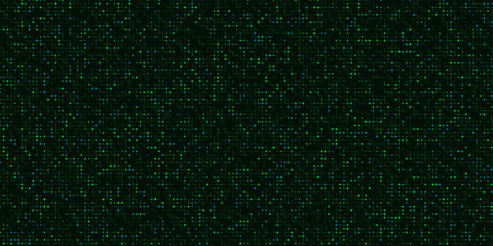 Abstract digital circuit board pattern with green pixels
