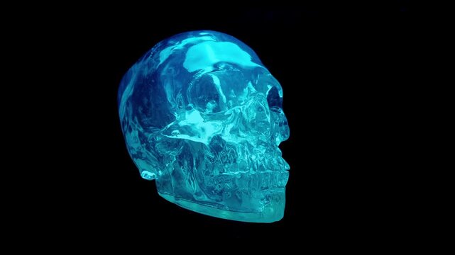 Mystical Crystal Skull Rotating Slowly