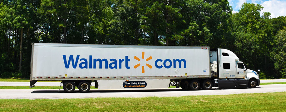 Walmart truck on the road, North Carolina, USA