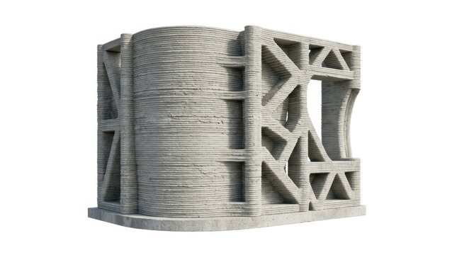 Innovative 3d printed concrete structure showcasing modern architectural techniques