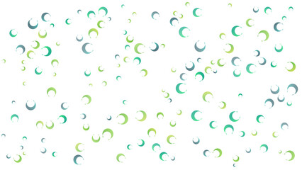 Abstract pattern of teal and green crescent shapes on white background © Trang