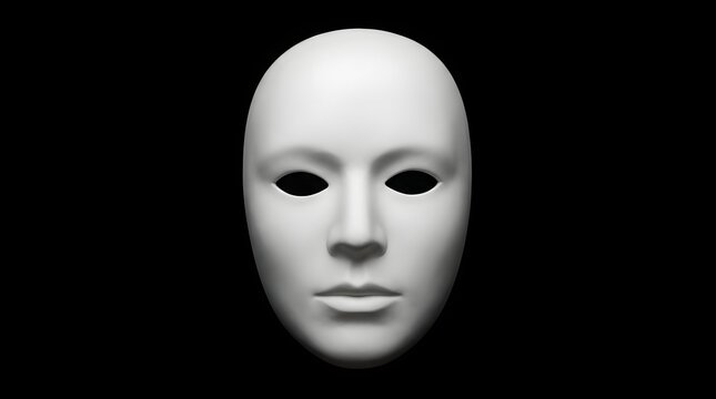 Blank white face mask