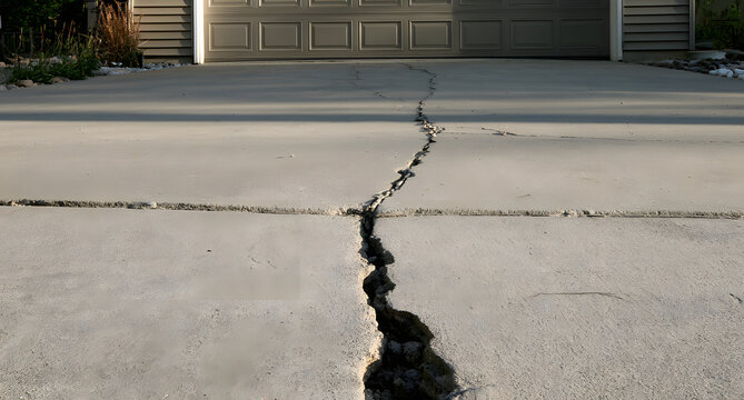 Concrete damage to driveways documented for home foundation reinforcement planning
