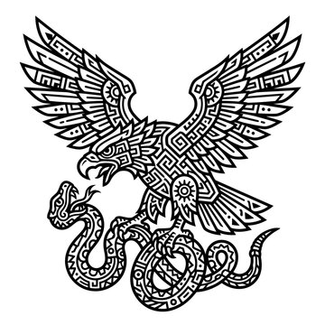 Tribal Eagle Serpent Tattoo Art