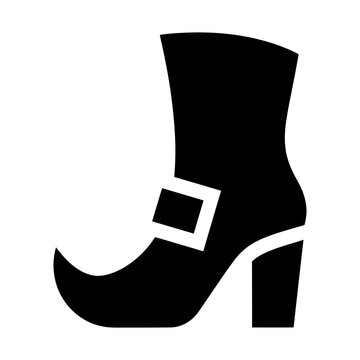 witch boot glyph icon