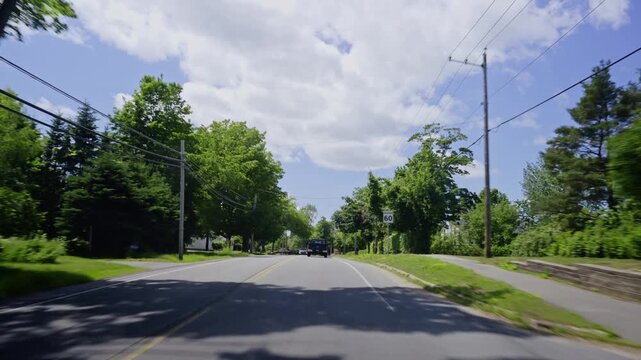 Exploring the summer views from a car in nova scotia, canada