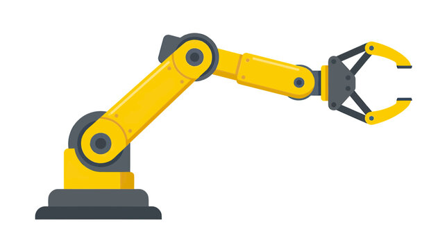 Industrial robotic arm with gripper isolated