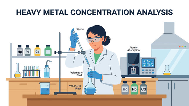 Scientist Analyzing Heavy Metal Concentration in Laboratory