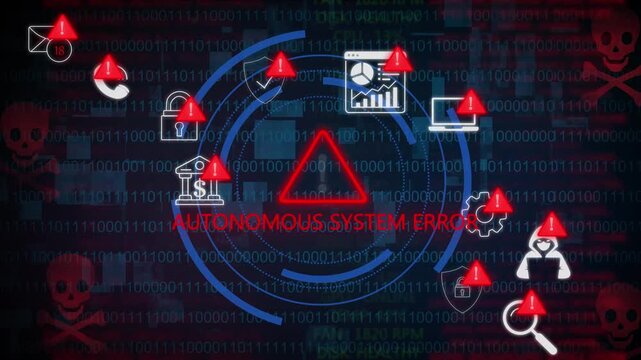 Alert: System lockdown warning. Cybersecurity defense and system protection from hackers, secure digital systems, cyberattack prevention. Digital security and risk
