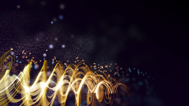 A mesmerizing video sequence unfolds against a deep black background, depicting a continuous
