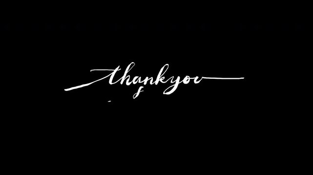 Animated Thank you for watching Handwritten in white color with Lettering and handwritten style, suitable  Footage of the ending and content. alpha channel only 4k.