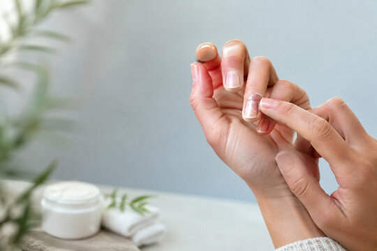 AI generated closeup of healthy fingernails gentle nail care moisturizing routine natural skin texture for beauty wellness healthcare personal grooming