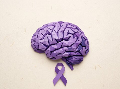 World Alzheimer's Month - Purple Ribbon Symbol of Awareness and Support