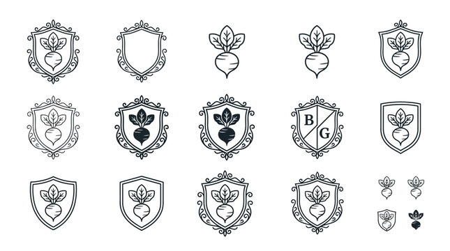 Beetroot crest logo designs