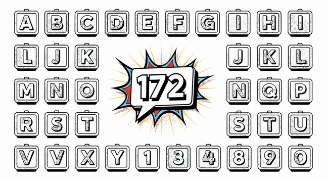 alphabet, keyboard, typewriter keys, number 172