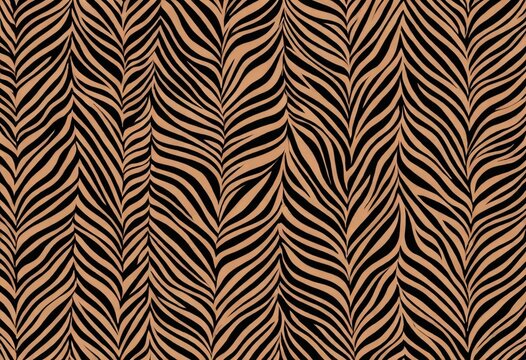 Seamless Abstract Zebra Stripe Pattern - Trendy Animal Print Background Texture