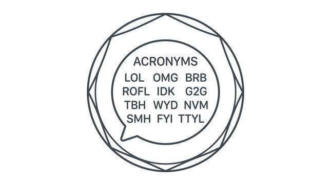 Acronyms and Internet Slang in Speech Bubble Icon