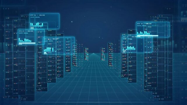 Cyber Security Breach Alert in Futuristic Holographic Digital Data Network