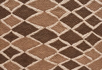 Obraz premium Seamless brown and beige diamond quilted leather texture pattern background