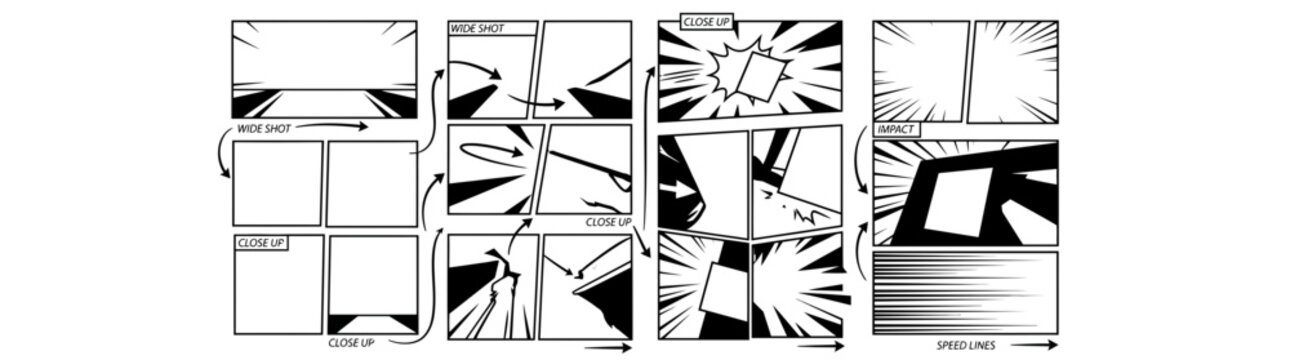Professional Vertical Storyboard Layout Template for 2026 Manga Comic and Action Film Production