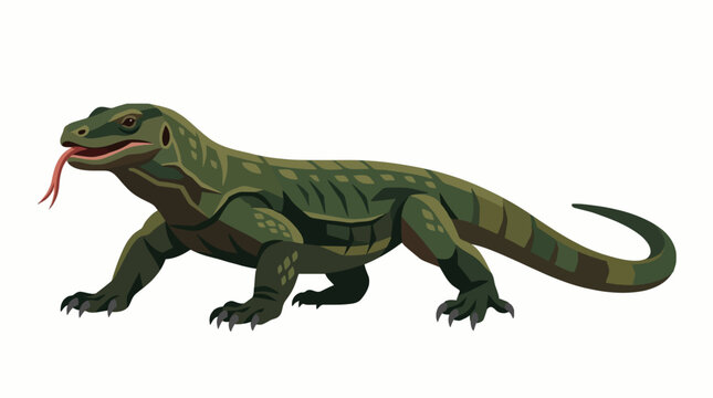 Komodo Dragon Exotic Reptile Illustration