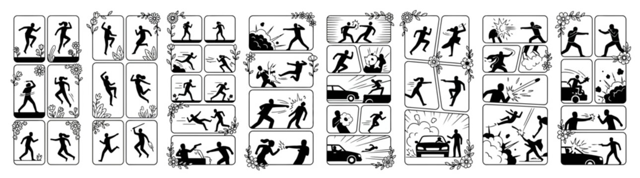 Professional Vertical Storyboard Layout 2026 Collection with Action Scenes and Fighting Sequences